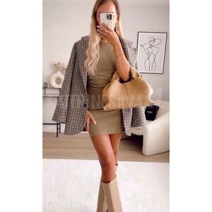 Zara fitted mini ruched dress